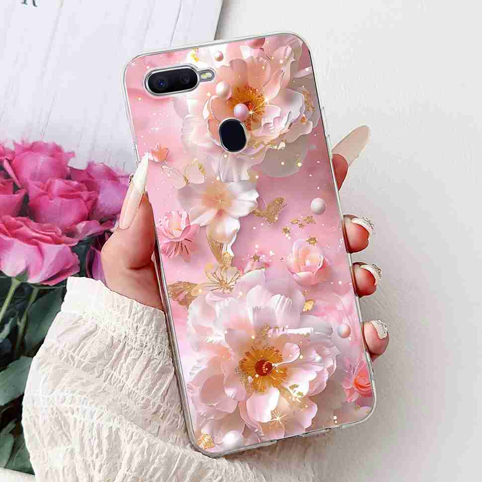 For Oppo F9 CPH1823 6.3" Case Soft Silicone TPU Back Cover For Oppo f9 OPPO F9 Pro Fashion Flower Painting Protective Cases