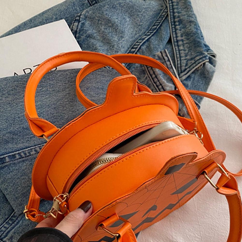 Halloween Crossbody Bag Fashion Contrasting Color Women's Bag Funny Pumpkin Bag Creative Splicing PU Shoulder Bag