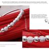 Silver Plated Rotating Beads Bracelet Women White Copper Bangle Nine Beads Lucky Charm