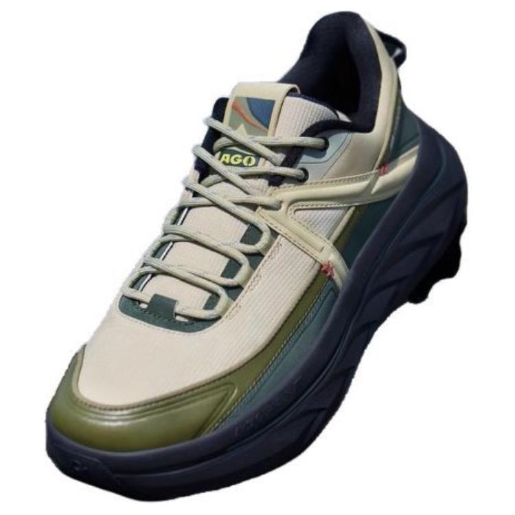 Anta Cushioning Slip Resistant Abrasion Resistant Low Top Hiking Shoes Men's Green Black 112446607A-3