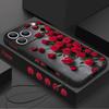Étui Cordon Motif Fleurs Roses Rouges Pour iPhone 17 Pro Max Funda iPhone 16 15 14 13 Pro Max 11 16E 17E Coque Souple en Silicone