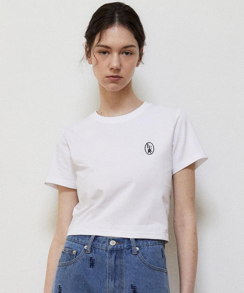ITER Classic Logo Embroidery Crop T-Shirt_White