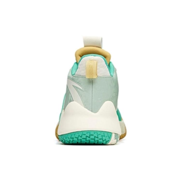 New Anta Cement Busters KT Cushioning Anti Slip And Wear Resistant Low Top Basketball Shoes Men's Green White Yellow 112041610-3