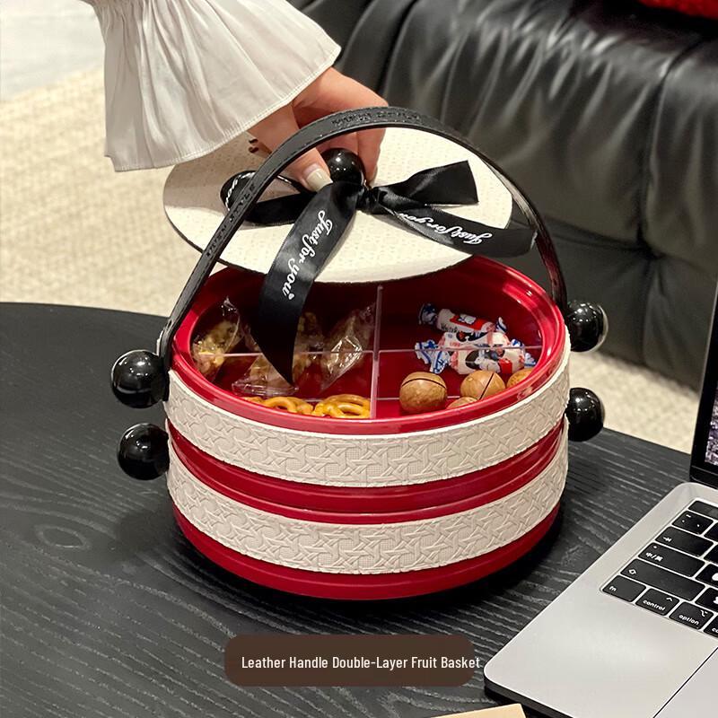 Ruhan Double-Layer Ceramic Rotating Snack Tray