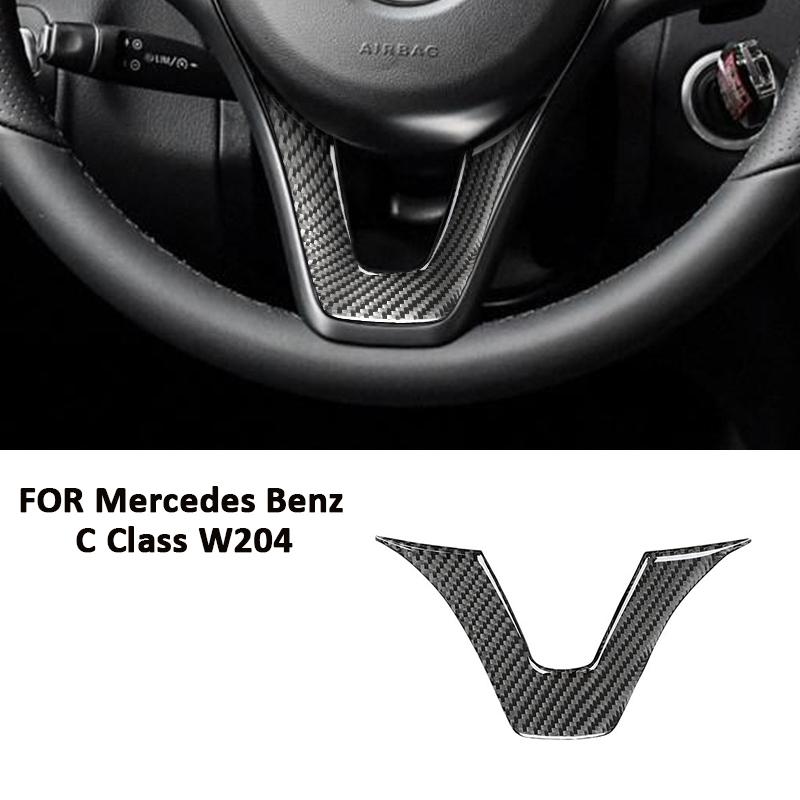 

Carbon Fiber Car Steering Wheel Panel U-Shape Decoration Sticker For Mercedes Benz C Class W204 2007-2014 Interior Accessories чорний