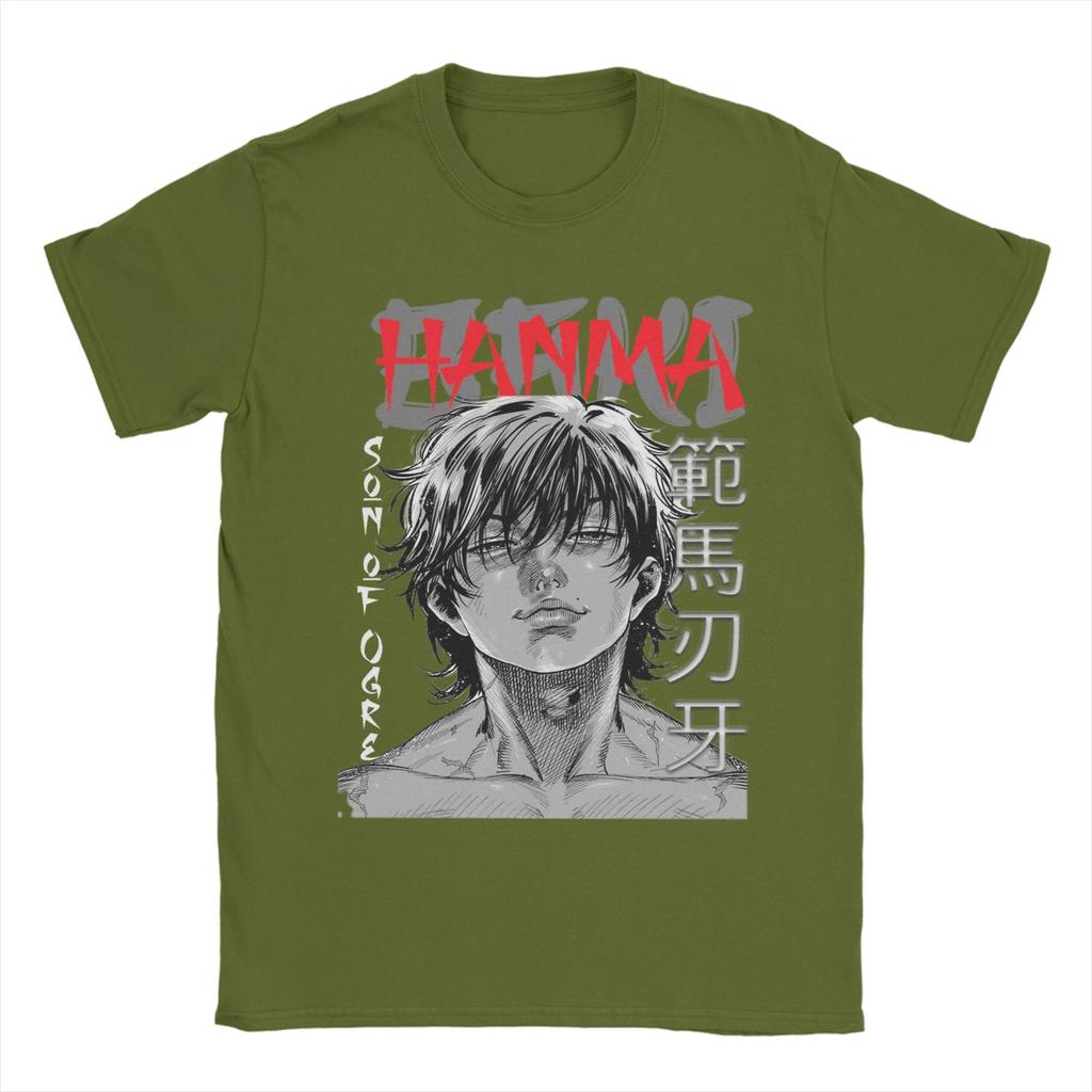 Awesome Baki Hanma the Grappler TShirts for Men Round Neck Pure Cotton T Shirt Short Sleeve Tee Shirt Original Clothes
