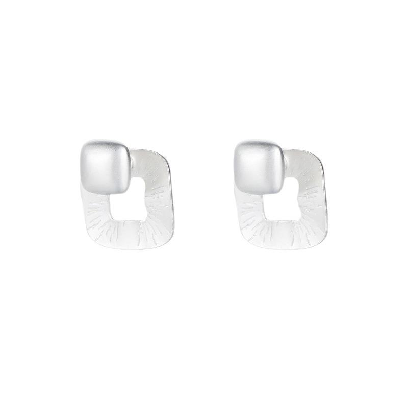 Trendy Geometric Square Stud Earrings for Women - Hip Hop Celebrity Style, High-End Design