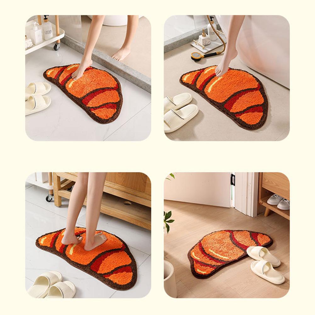 Non Slip Crescent Roll Shaped Rug Made from Soft Polyester Tufted Material Suitable for Living Rooms and Kitchen