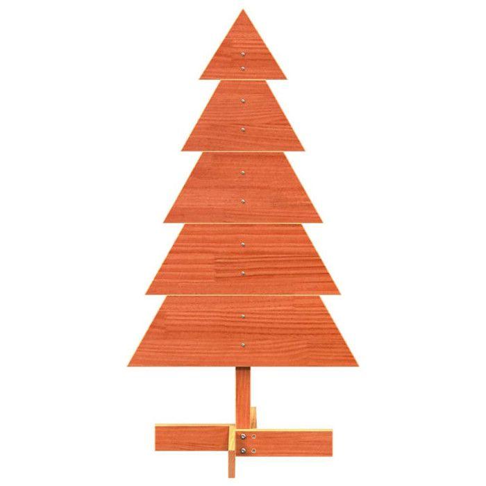 Sapin de Noël - vidaXL - 100 cm - Bois de pin massif - Marron - Intérieur