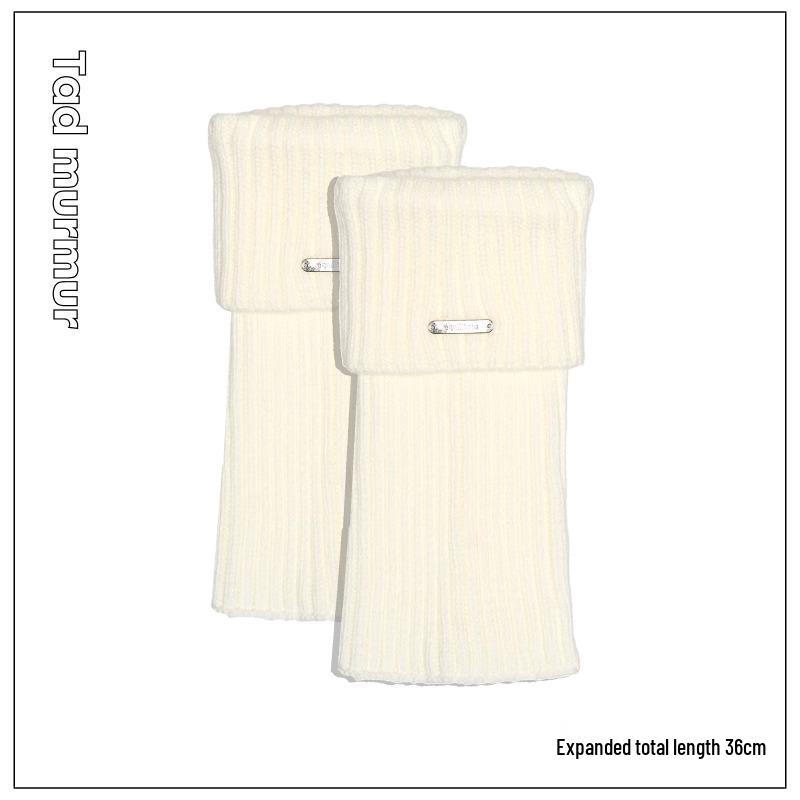 

White Knit Women s Winter Leg Warmers - Warm, Thickened Scrunch Socks for Snow Boots, Autumn/Winter Calf Socks