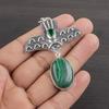 Natural Malachite Gemstone 925 Sterling Silver Jewelry Designer Pendant 2.48" AJP-2334