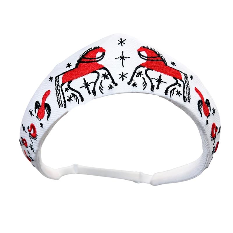 

Adjustable Fabric Hairband with Exquisited Embroidery Horse/Bird Pattern For Special Occasion Holiday Celebration Wear