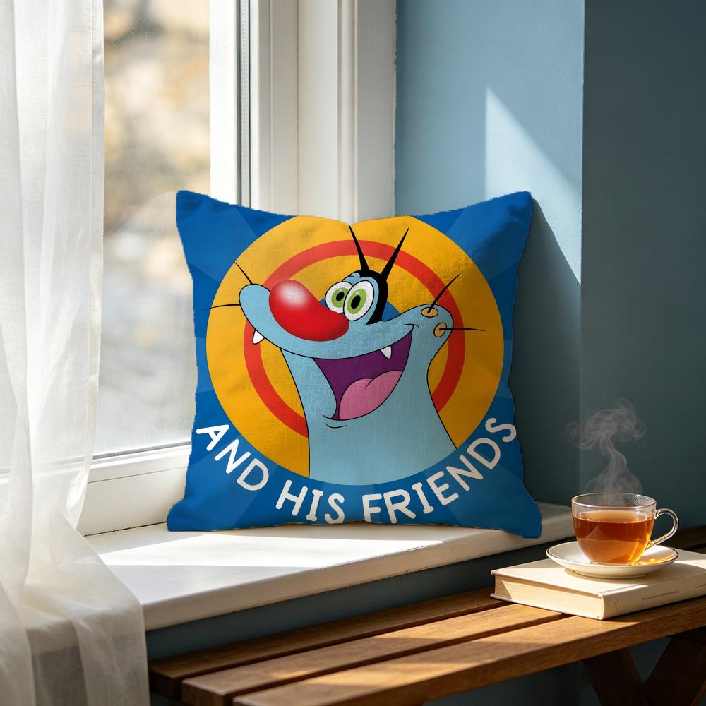 Cartoon OOggy and the Cockroachesed Cushion Cover Cushion Cover Set Pcs x x x Pillowcase Decorative Sofa Home Decor