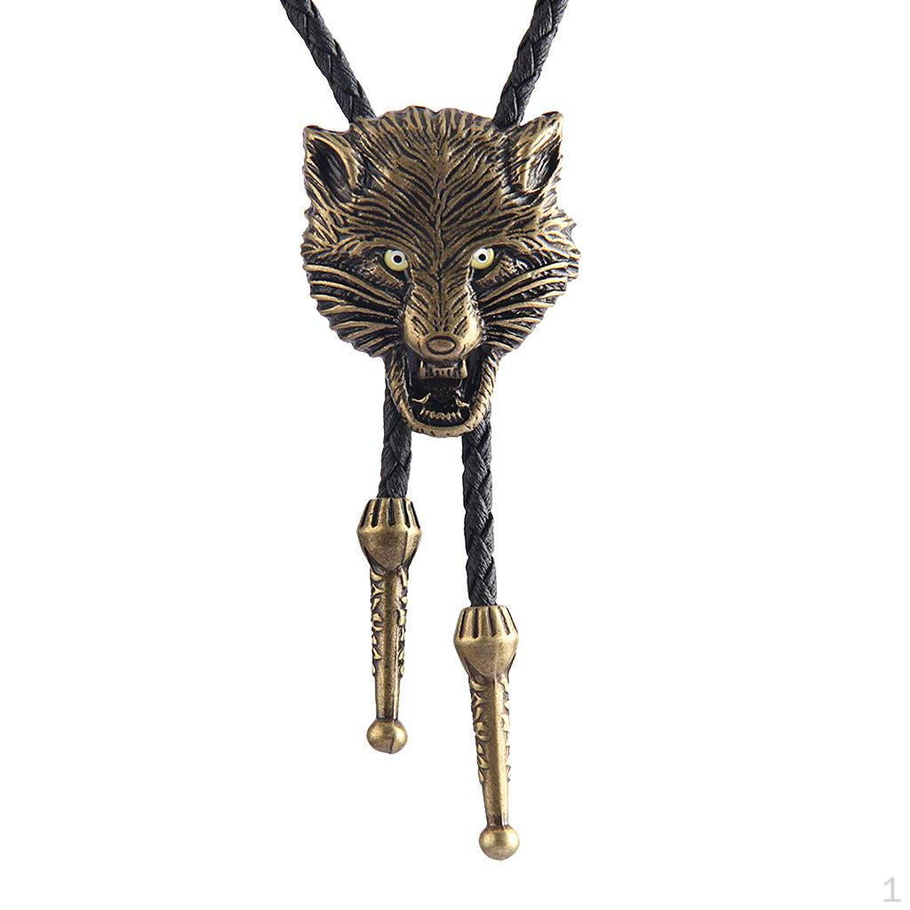 

Classic Wolf Animal Bolo Tie Necklace Jewelry Men Women бронзовий
