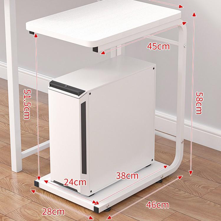 Rolling Desktop Computer Stand with Storage and Printer Shelf