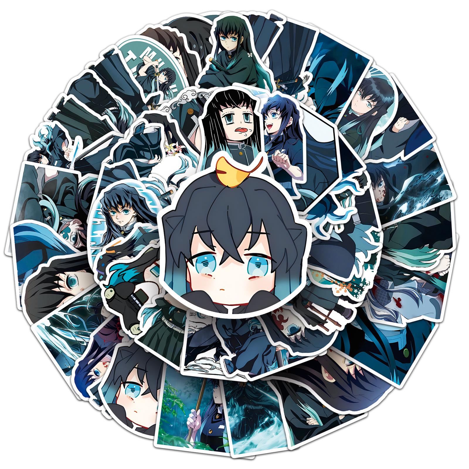 Niedlicher Anime Muichiro Tokito mon Slayer 30 mm Glas-Kühlschrankmagnet, Glaskristallmagnet, Heimkoration