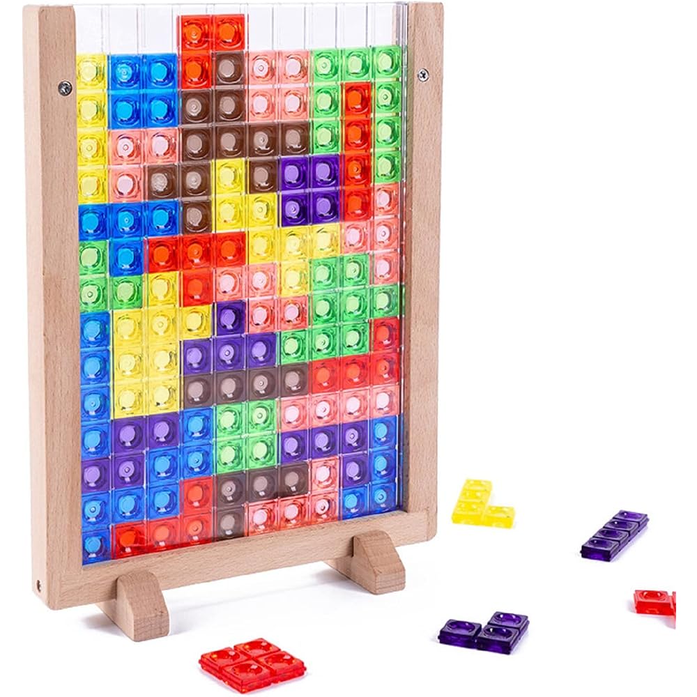 3D Tetris Creative Three-dimensional Russian Desktop Game Building Block Board Tangram Math Kids ...