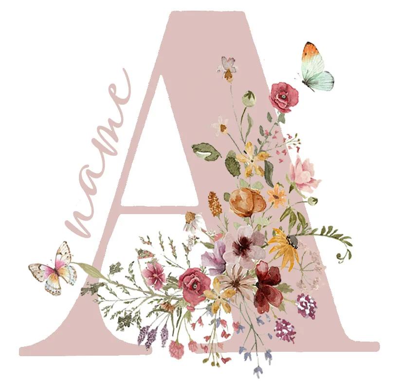 Personalized Wildflowers pillow case Customized cushion cover Initial Wildflower Crib Bedding Pillow cover Nursery Decor