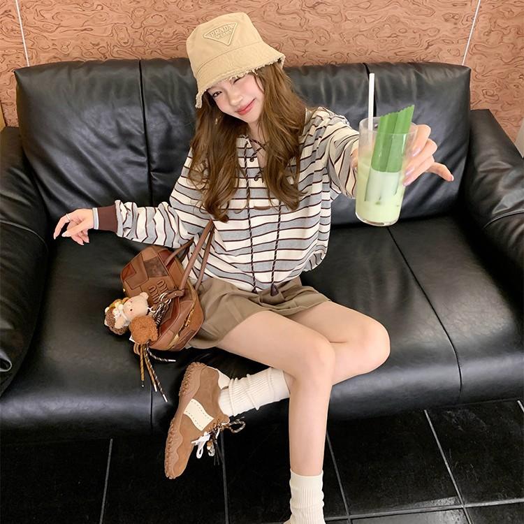 New Color~ Su Yinyin's Same 8cm Inner Height Increase Crescent Thick-soled Mandarin Duck Shoelaces Sports and Leisure Shoes Women's German Training S