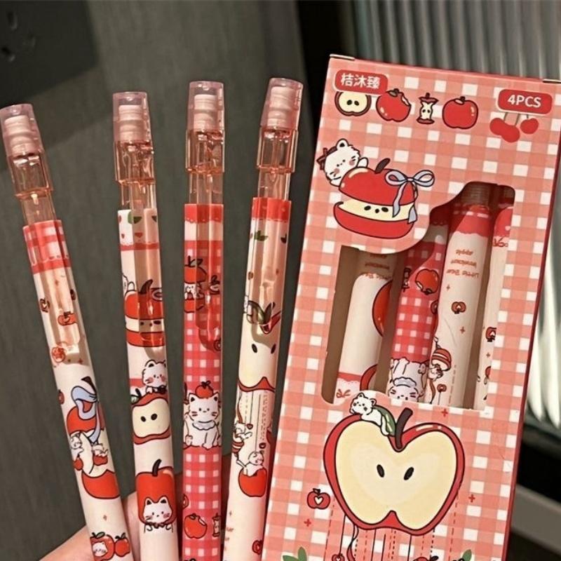 4Pcs 0.5mm Mechanical Pencils With Eraser Smooth Writing Erasable Automatic Pencil School Office Supplies Student Stationery