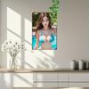 Anime Girl Retro Tin Sign Blue Bikini Metal Wall Art for Home Bar Garage