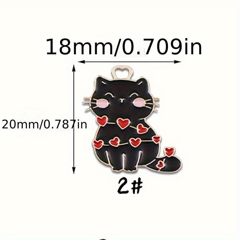 

Кошка Сплав Эмаль Металлические Шармы Милые Подвески DIY Ожерелье Браслет Серьги Брелок Подарок на День Святого Валентина 10pcs чёрный