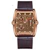 Watch Barrel Type Case Electromechanical Bicycle Men's Watch Genuine Leather Strap Men's Watch