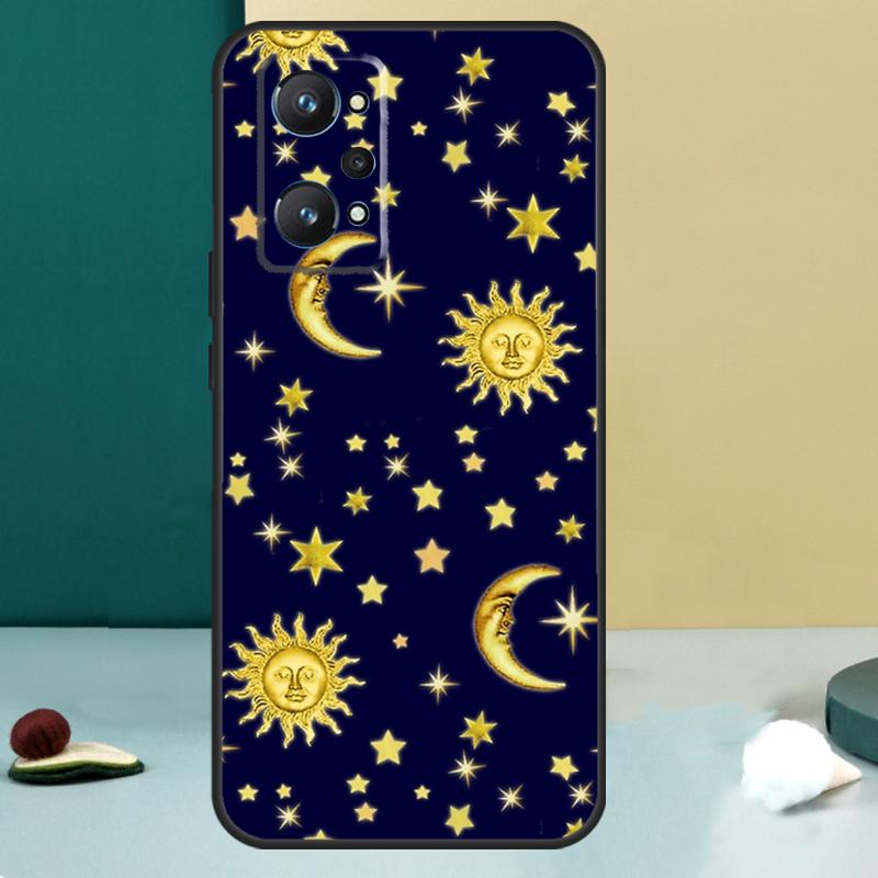 Vintage Moon and Sun Stars For Realme 13 12 10 11 14 Pro Plus GT 6 5 6T GT7 Pro C55 C53 C51 C21Y C25S C75 C67 C61 Case
