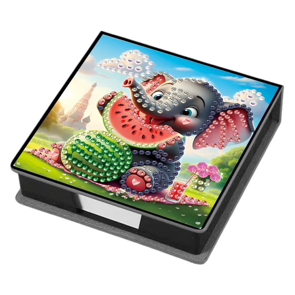 Leather 5D Diamond Painting Kit Note Box with 160 Sheets DIY Diamond Art Note Box for Home Office School Supplies