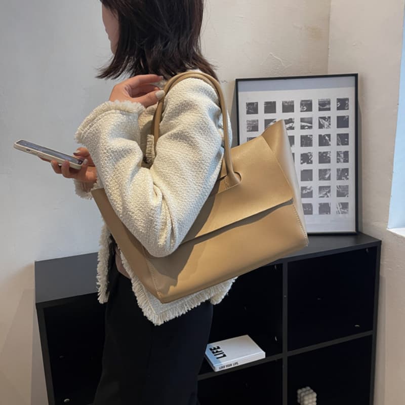 Nowa torebka o dużej pojemności, retro torba typu tote do dojazdów