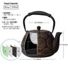 Cast Iron Teapot (1200ml Large Capacity) with Infuser, for Stovetop Use, Sakura Design, Enamel Coated Silicone Handle