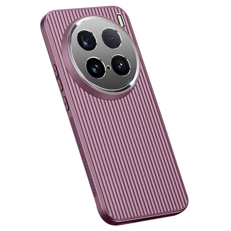 

For vivo X100 Ultra 5G Cell Phone Case PC+TPU Metal Lens Frame Anti-Shock Cover Purple