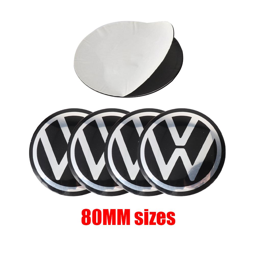 

70/80/90/100/120MM 4Pcs Car Wheel Center Hub Cap Sticker Badge Styling Accessories For VW GTI Golf8 Polo Passat Mk6 MK7 Tiguan R