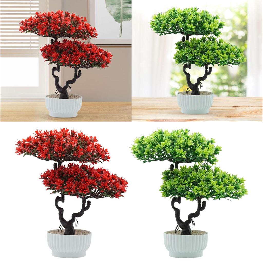 Artificial Bonsai Tree Small Fake Plant Realistic Plastic Desk Plant for Living Room Window Shop Display