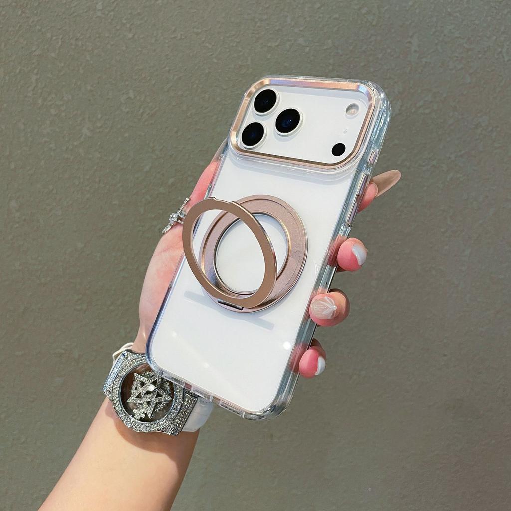 Für IPhone 17 Promax Handyhülle 360 Grad Drehbare Metallhalterung für Apple 16 Fallschutz Hohe Transparenz Schutzhülle