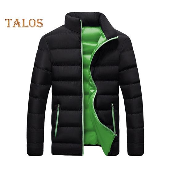 Giacca da donna in cotone con collo alto, manica lunga, cappotto in cotone spesso, chiusura con cerniera, tasche laterali, cappotto caldo