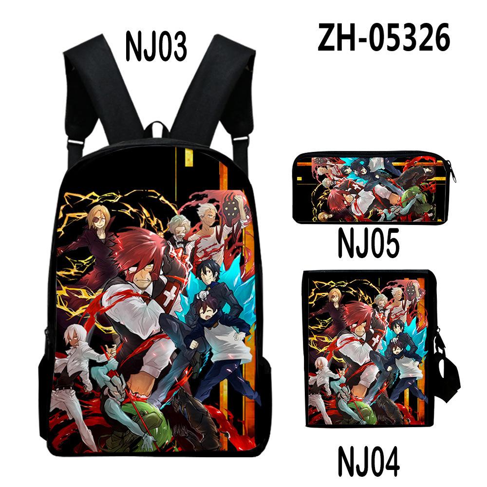 Populaire Novelty Kekkai Sensen 3D Print 3 stuks/Set leerling Schooltassen Laptop Dagrugzak Rugzak Schuin gedragen schoudertas Etui