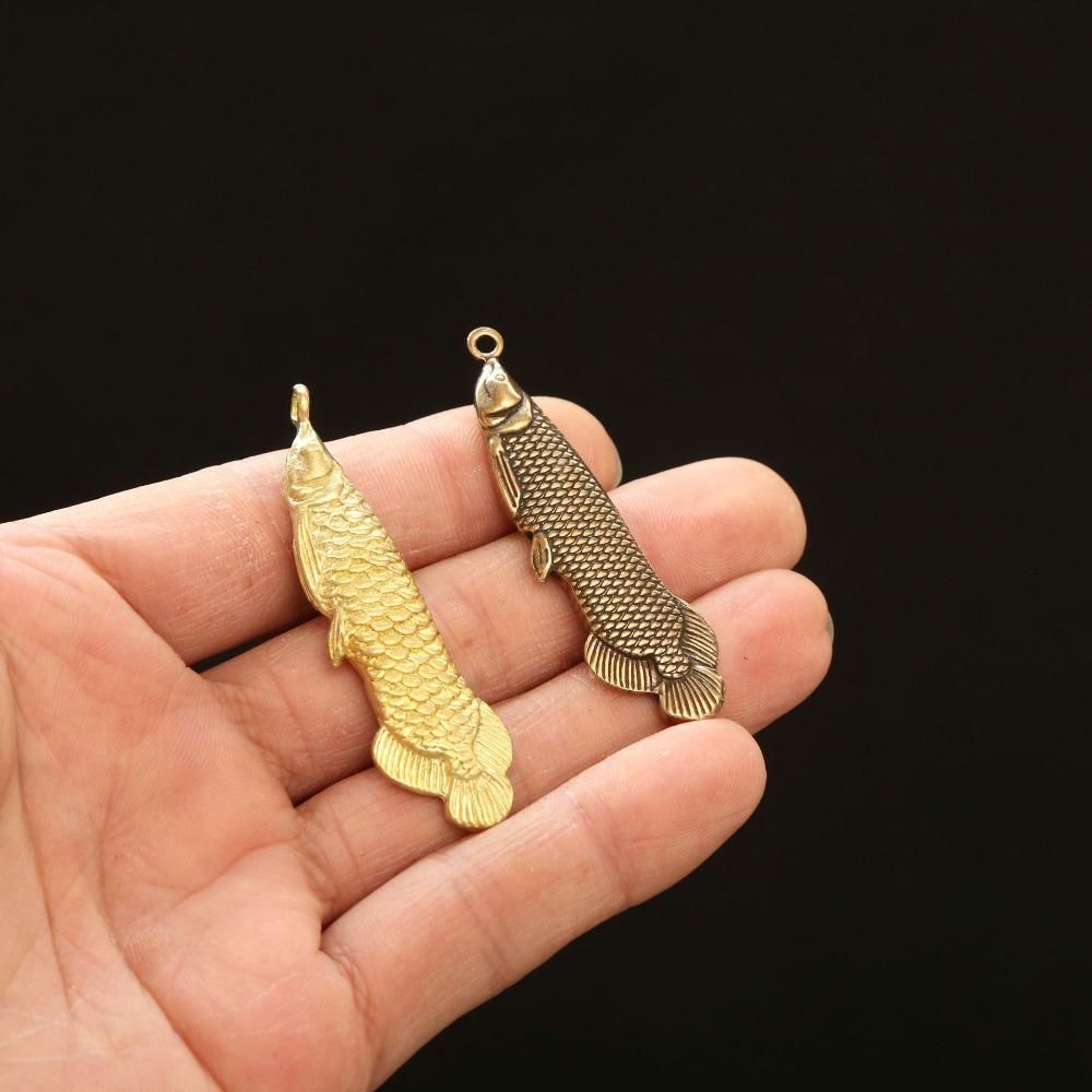 Fish Key Pendant Metal Car Key Pendant Minimalist Retro Charm Brass Fish Charms  Woman