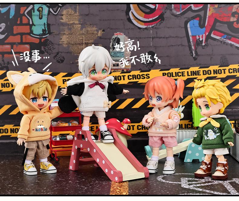 OB11 Doll Clothes Cute Cartoon Puppy Sweatshirt Hooded Jacket for Molly, YMY Body, UFDOLL, GSC, 1/12bjd Toy Accessories