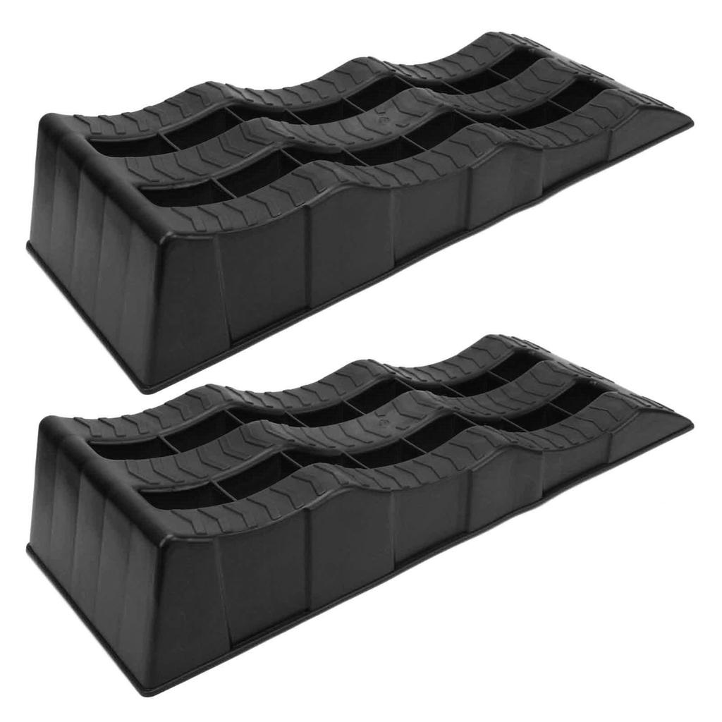 2PCS Automotive Leveling Ramp 7716LBS Capacity 3 Different Height Long Lasting Use for Travel