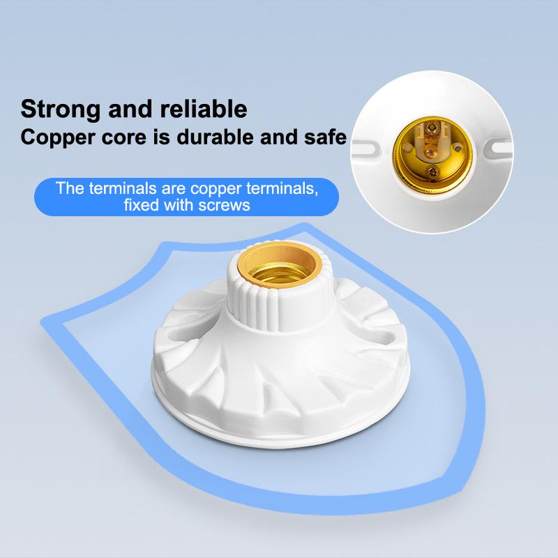 250V E27 Lamp Holder Socket Ceiling Mounted, Bakelite Porcelain Base Screw Edison Bulb Socket For Home Project Use T3Y4