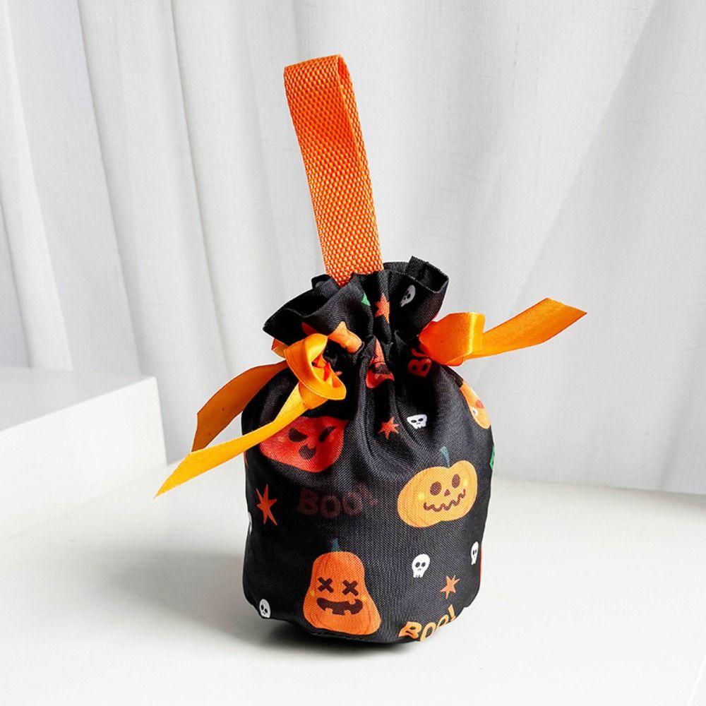 Pumpkin Pattern Design Halloween Candy Tote Bag Handheld Halloween Gift Handbag  Cookies Candy