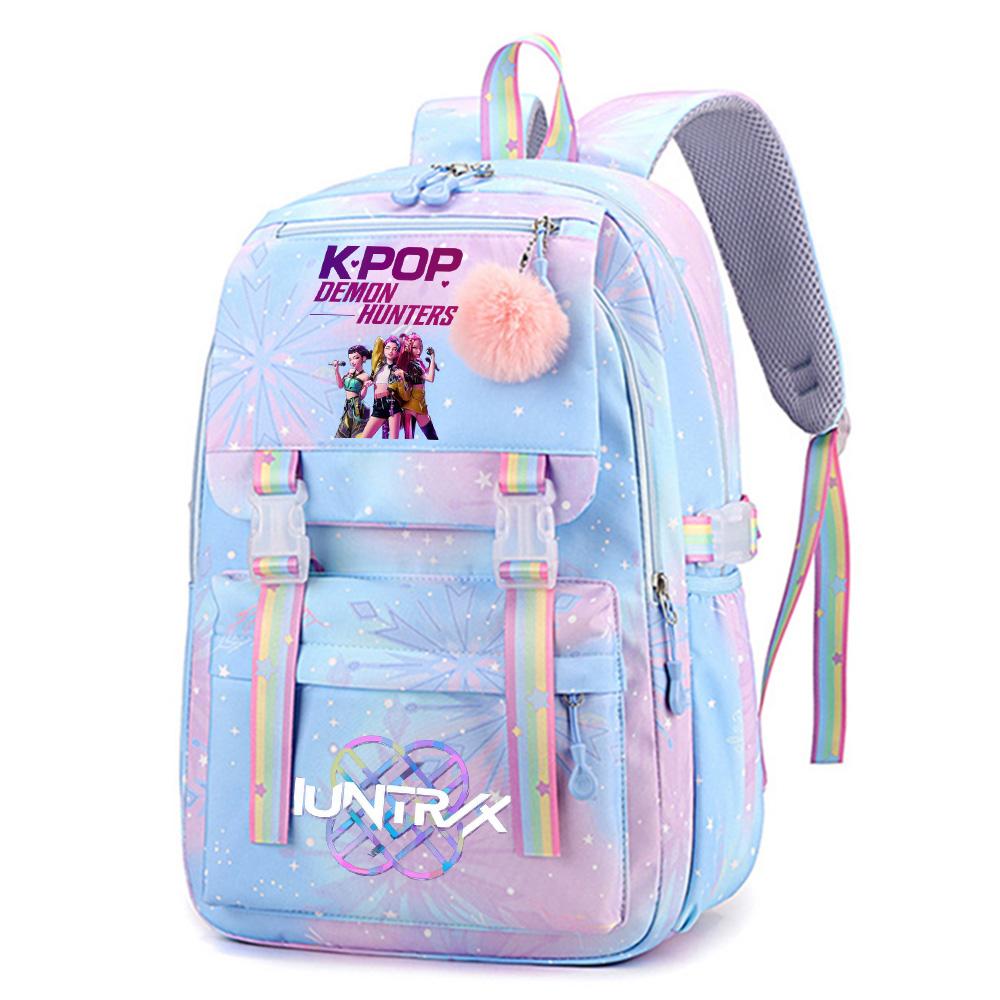 Niedlicher Anime K-Pop Dämonenjäger Aufdruck Große Kapazität Wasserdichter Rucksack Teenger Schüler Mädchen Junge Schultasche Büchertasche Damen Reisetasche Rucksack