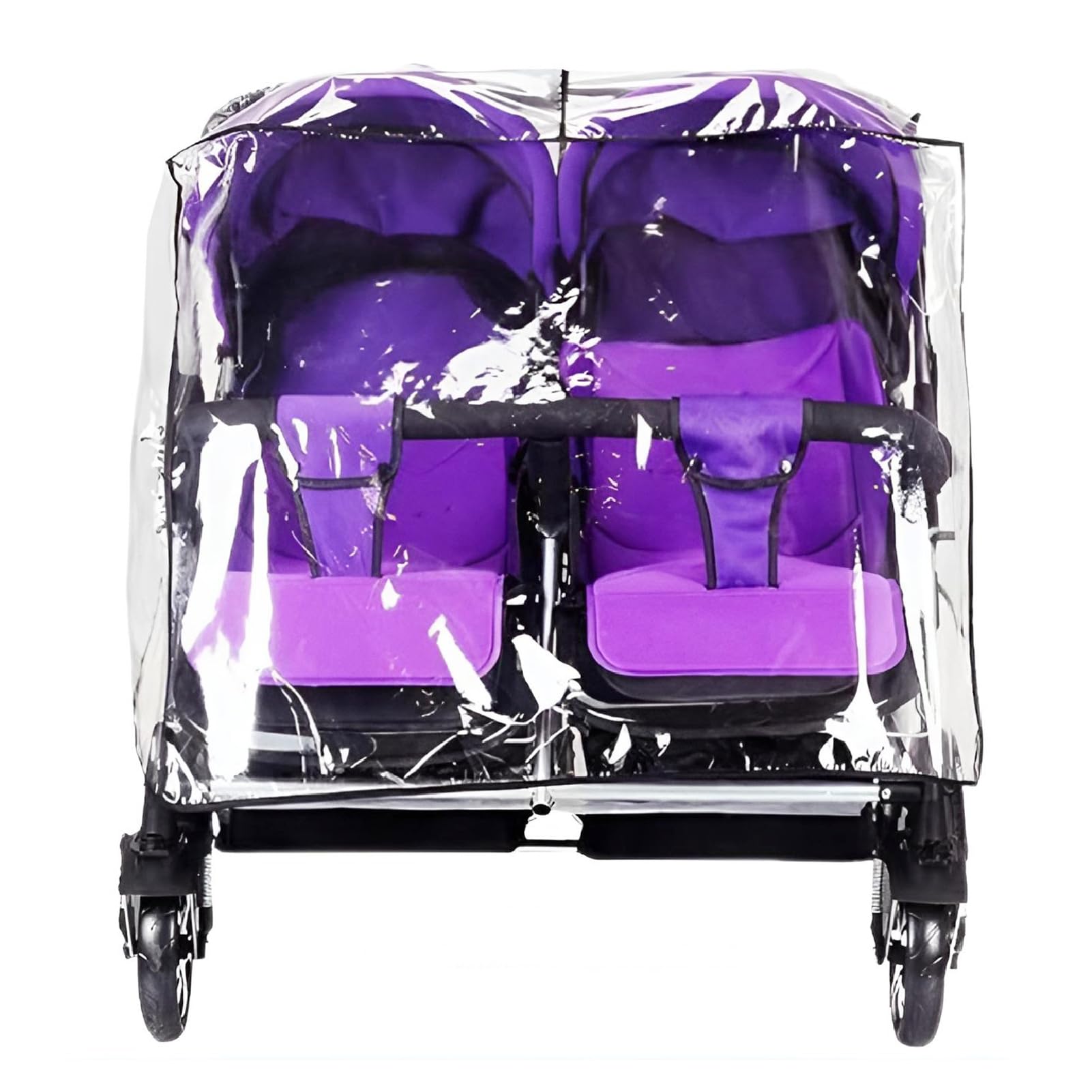 

ZERONOWA Double Stroller Rain Cold Rain Cover Cover, Horizontal, Twins, Transparent, Lightweight, Weather, (Clear)