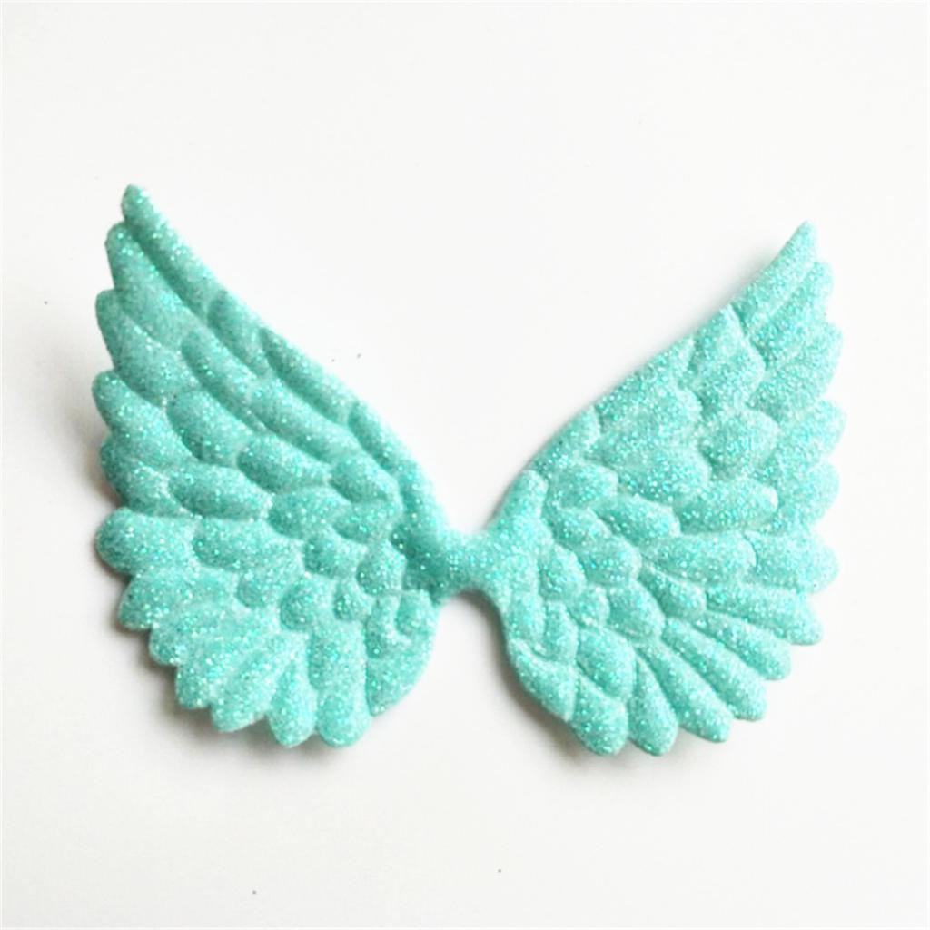 10PCS Glitter Fabric Cute Angel Wings Artificial Leather Appliques DIY Hair Accessories Decor Craft Gift for Anniversary