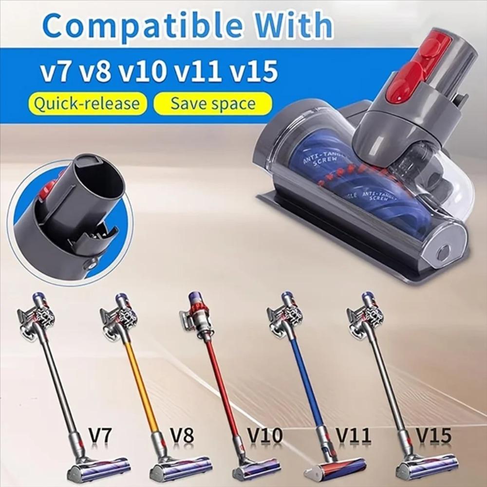 Anti-Tangle Mini Motorized Brush Head for Dyson V7 V8 V10 V11 V15 Vacuum Cleaner Part,Suitable for Sofas, Beds, Car Seats