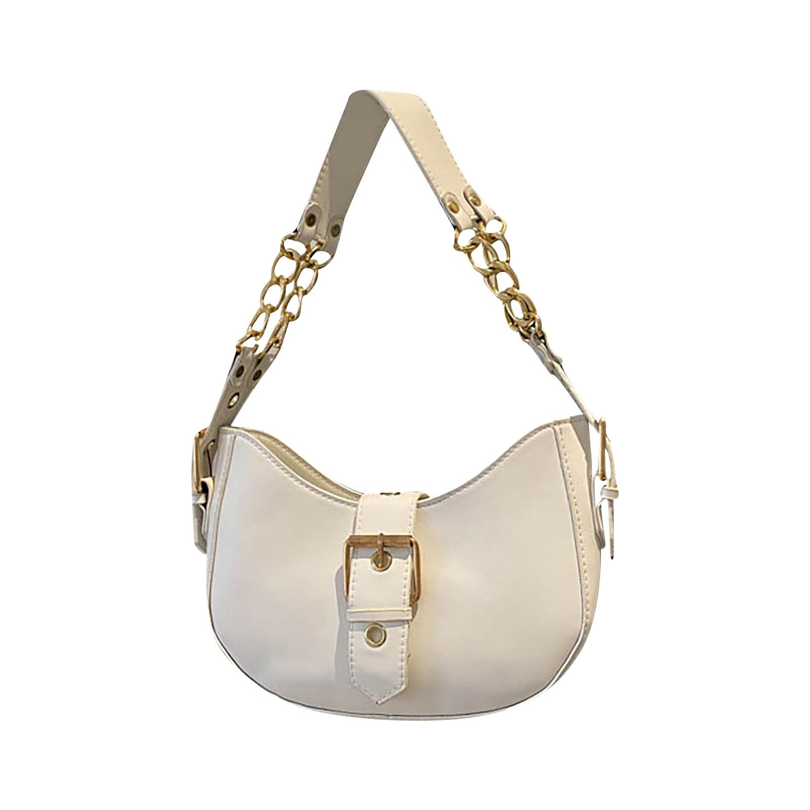 

Модная сумка через плечо с цепочкой, сумка подмышки, модная женская сумка через плечо One Size белый