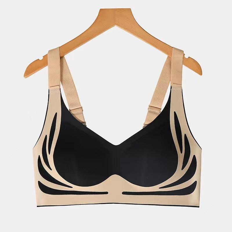 Women's Lifting and Side Breast Light Luxury Bra Skin-friendly Breathable Comfortable Seamless Gathering No Steel Ring Underwear