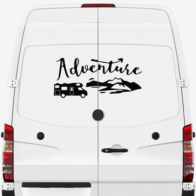 Adventure Mountain Compass Car Stickers for Van RV Camper Caravan Vinyl Decal Rear Door Graphics Body Decor Auto Accessories