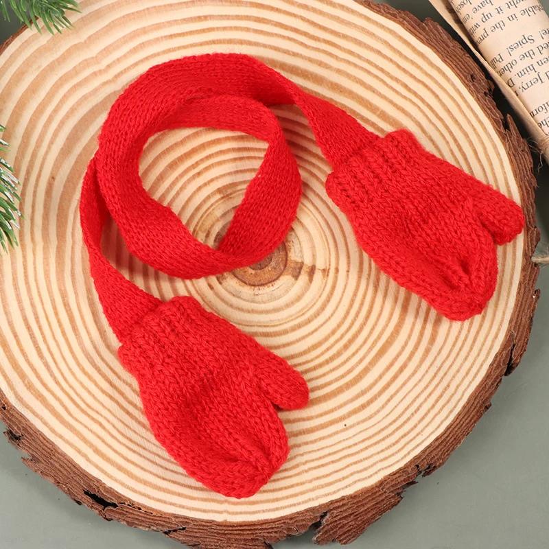 1/12 Dollhouse Handmade Mini Knitting Scarf Gloves Designed For Dolls Xmas Clothes Gown UP DIY Dollhouse Xmas Scene Decor